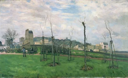 View of Montmartre from the Cite des Fleurs, Les Batignolles, 1869